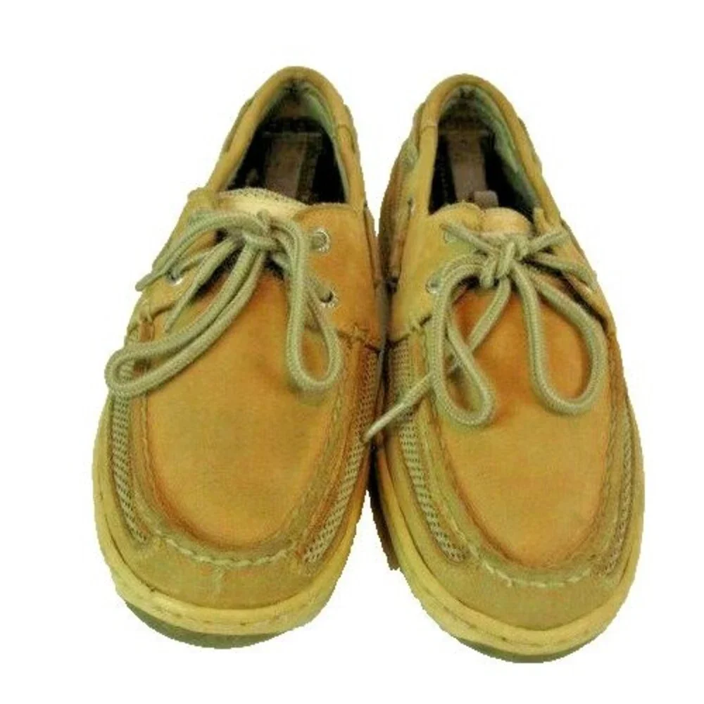 Mens Sperry Topsider Tan  Leather Deck Boat Shoes sz 8.5M